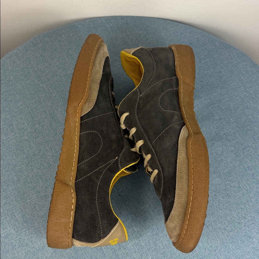 Camper Two-Tone Suede Sneakers in Charcoal, Beige and Brown - Picture 5 of 9